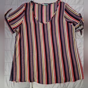 P.S. KATE Striped Multicolor Women's Top.Size XL